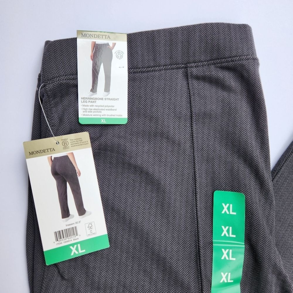 NWT Mondetta Gray Straight Leg Pants with Elastic Waistband Size XL Side Pockets - Picture 5 of 11